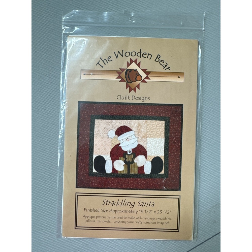 Straddling Santa Quilt Pattern by The Wooden Bear Applique Quilt 19.5x23.5